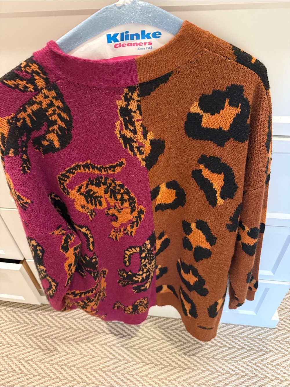 FARM Rio Brown & Pink Leopard Open Cardigan - Picture 3 of 3